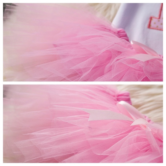 1st Birthday Outfit Onesie Tulle Skirt & Headband - Picture 4 of 8